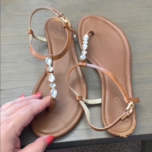 Michael Kors Shoes - 🎈Michael Kors luggage sandals w.clear stones